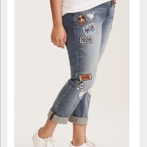 Disney Mickey Mouse Patched Boyfriend Jeans 12R